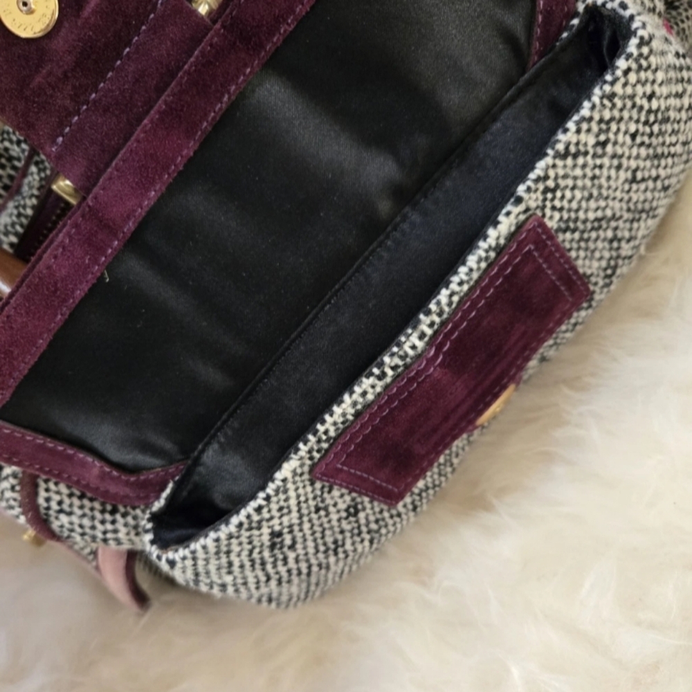 Vintage 2000s Coach Soho 2005 Tweed Satchel with Swarovski Bow 8F03 - Picture 7 of 9